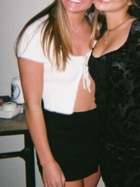 Princess Polly Cream Fuzzy Tie-Front Crop Top